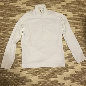 White Nike zip pull over